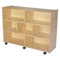 Childcraft Mobile Compartment Storage Unit, 7 Compartments, 47-3/4 x 14-1/4 x 36 Inches 1558441